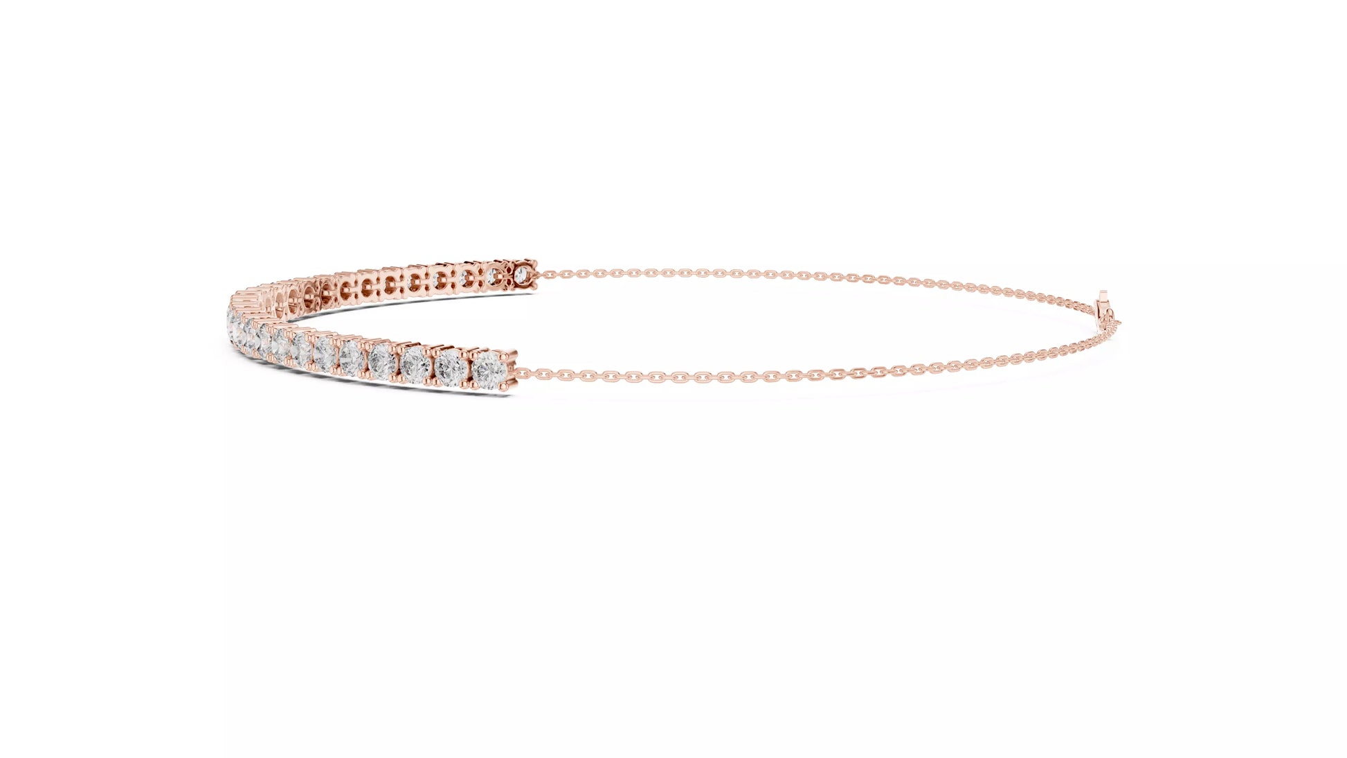 Graduated Round Natural Diamond Tennis Bracelet