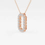 Rose gold pendant necklace with lab grown diamonds from Delux Jewelry