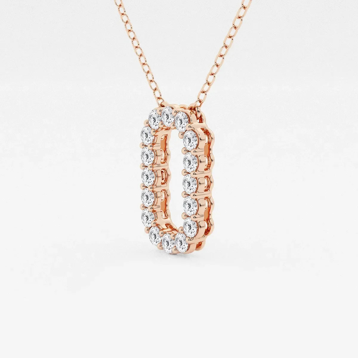 Rose gold pendant necklace with lab grown diamonds from Delux Jewelry