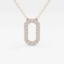 Rose gold pendant necklace with oval lab grown diamonds by Delux Jewelry