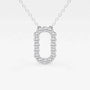 Lab grown diamond oval pendant necklace in white gold from Delux Jewelry