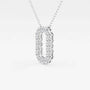 White gold lab grown diamond pendant necklace from Delux Jewelry on white background
