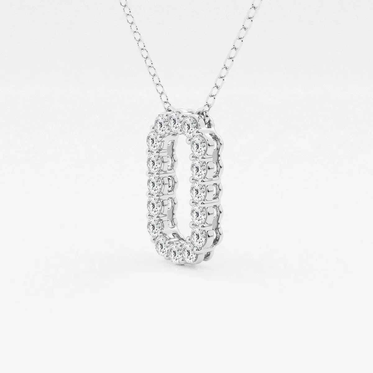 White gold lab grown diamond pendant necklace from Delux Jewelry on white background