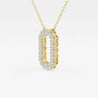 Gold pendant necklace with lab grown diamonds in oval shape, Delux Jewelry fine jewelry