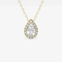 Pear-shaped lab grown diamond pendant in yellow gold by Delux Jewelry
