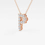 Rose gold necklace with lab grown diamond letter P pendant, Delux Jewelry
