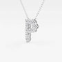 White gold P initial pendant necklace with lab grown diamonds by Delux Jewelry