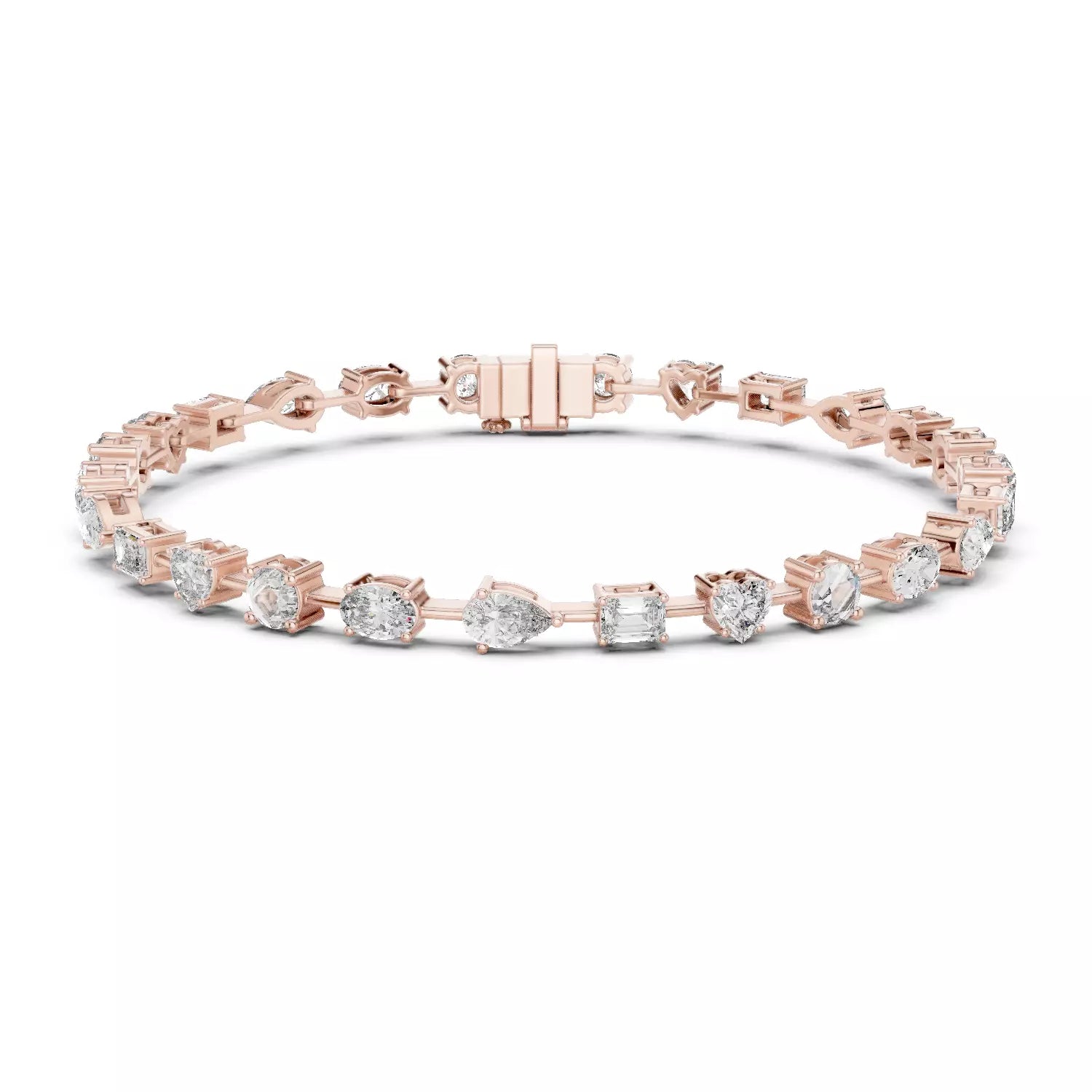 Multi-Shape Natural Diamond Tennis Bracelet