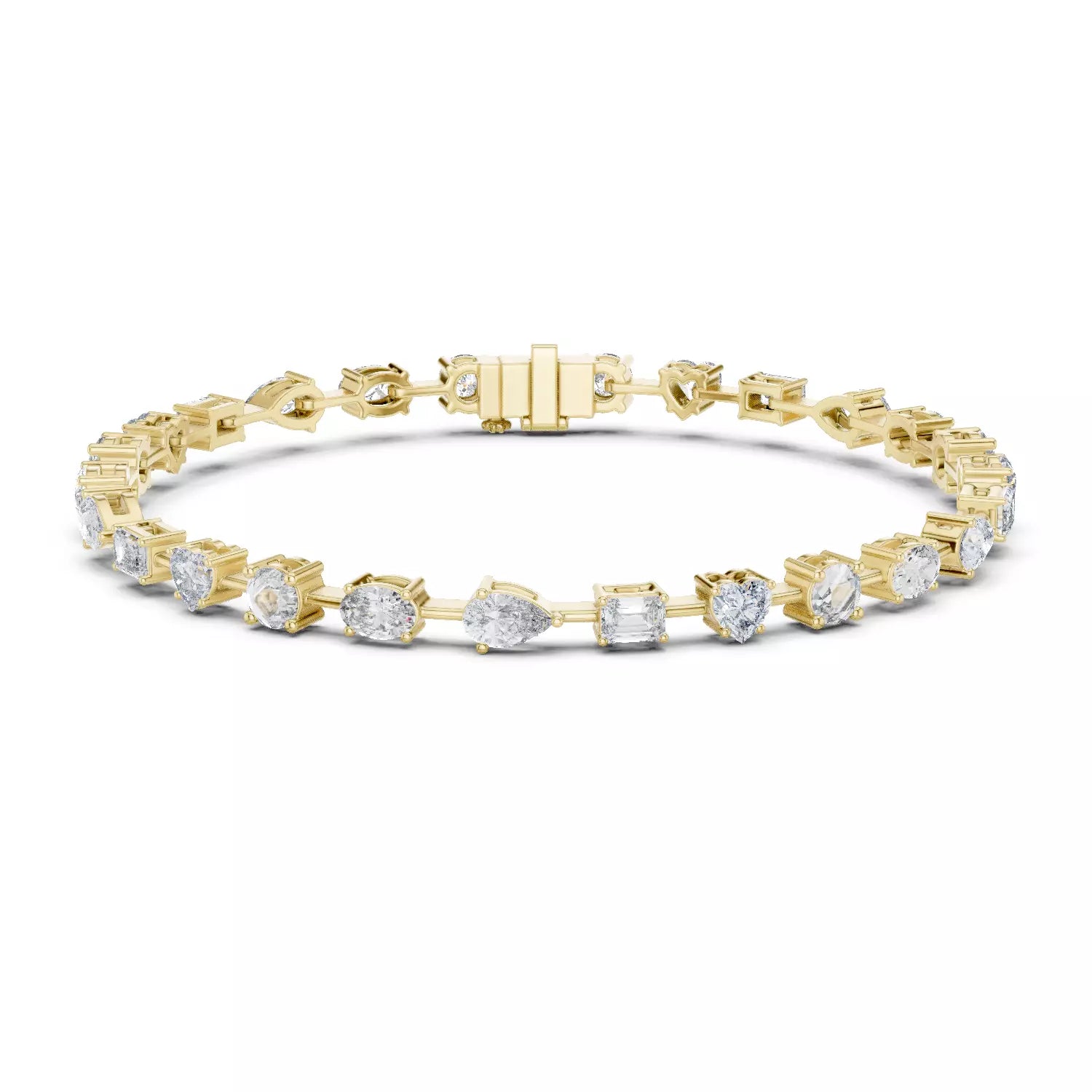 Multi-Shape Natural Diamond Tennis Bracelet