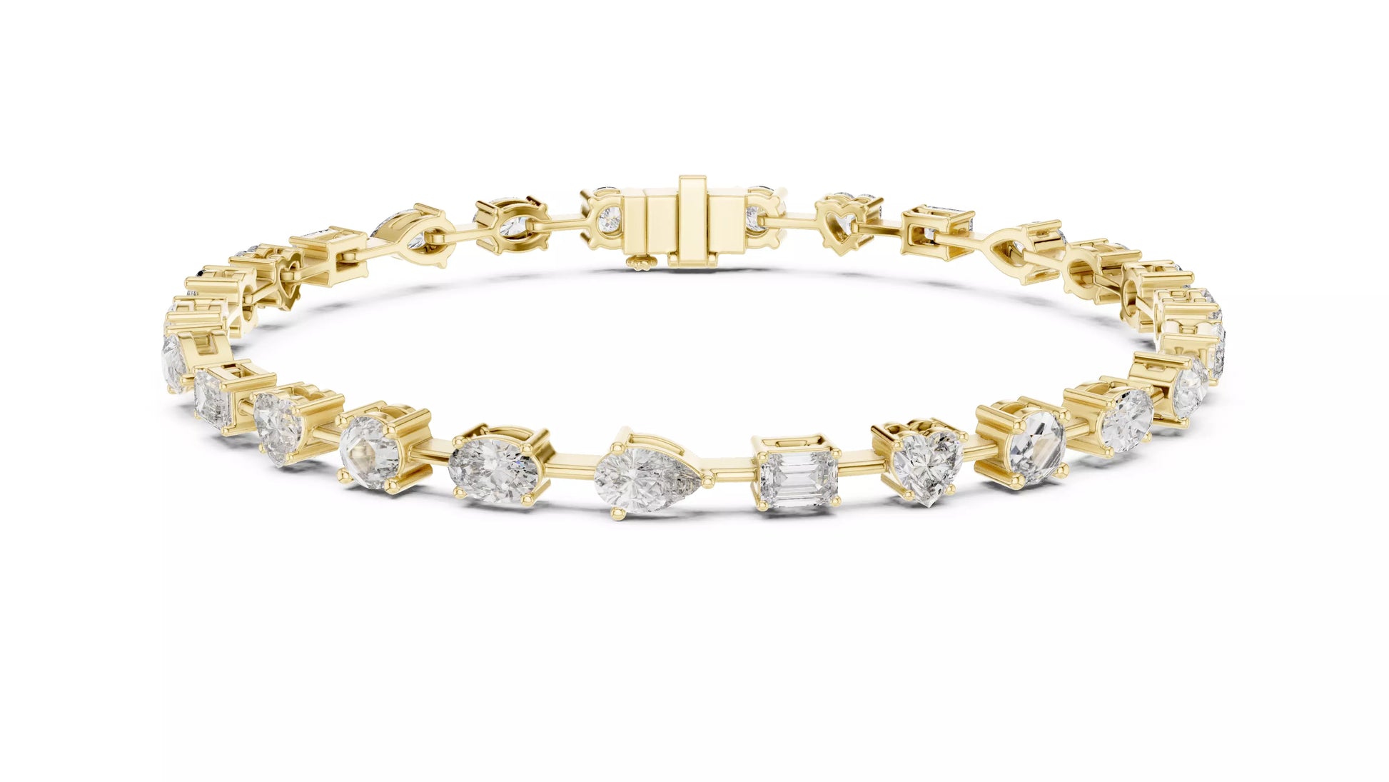 Multi-Shape Natural Diamond Tennis Bracelet
