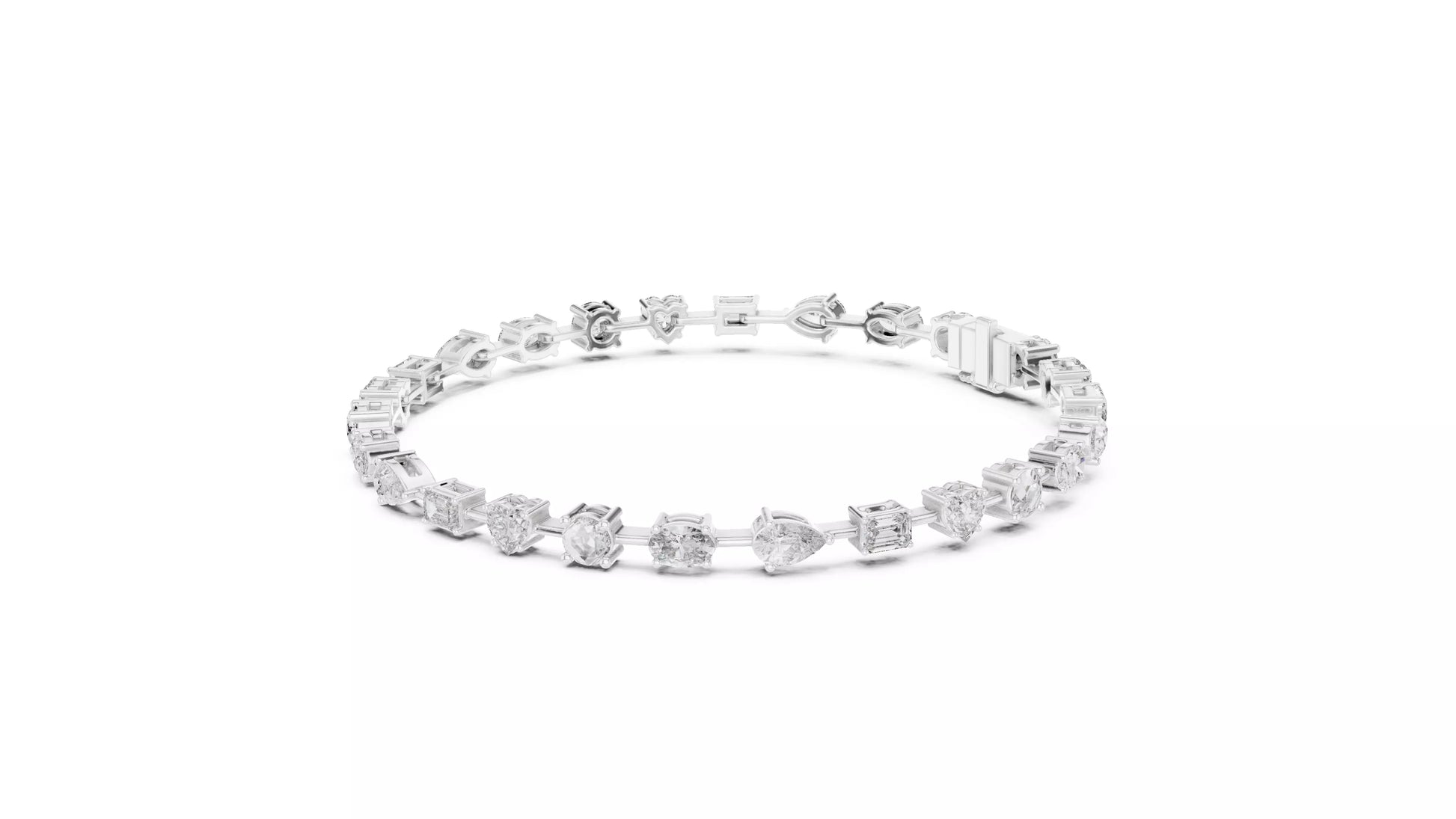 Multi-Shape Natural Diamond Tennis Bracelet