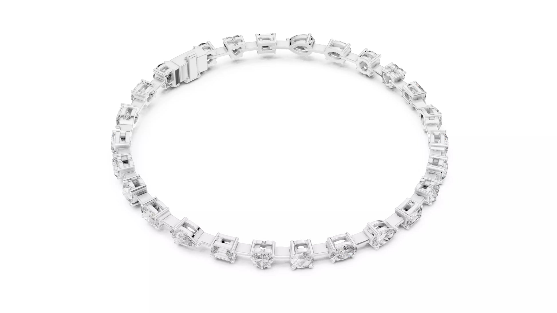 Multi-Shape Natural Diamond Tennis Bracelet