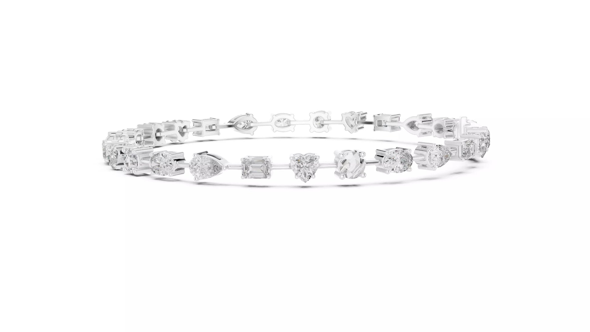 Multi-Shape Natural Diamond Tennis Bracelet