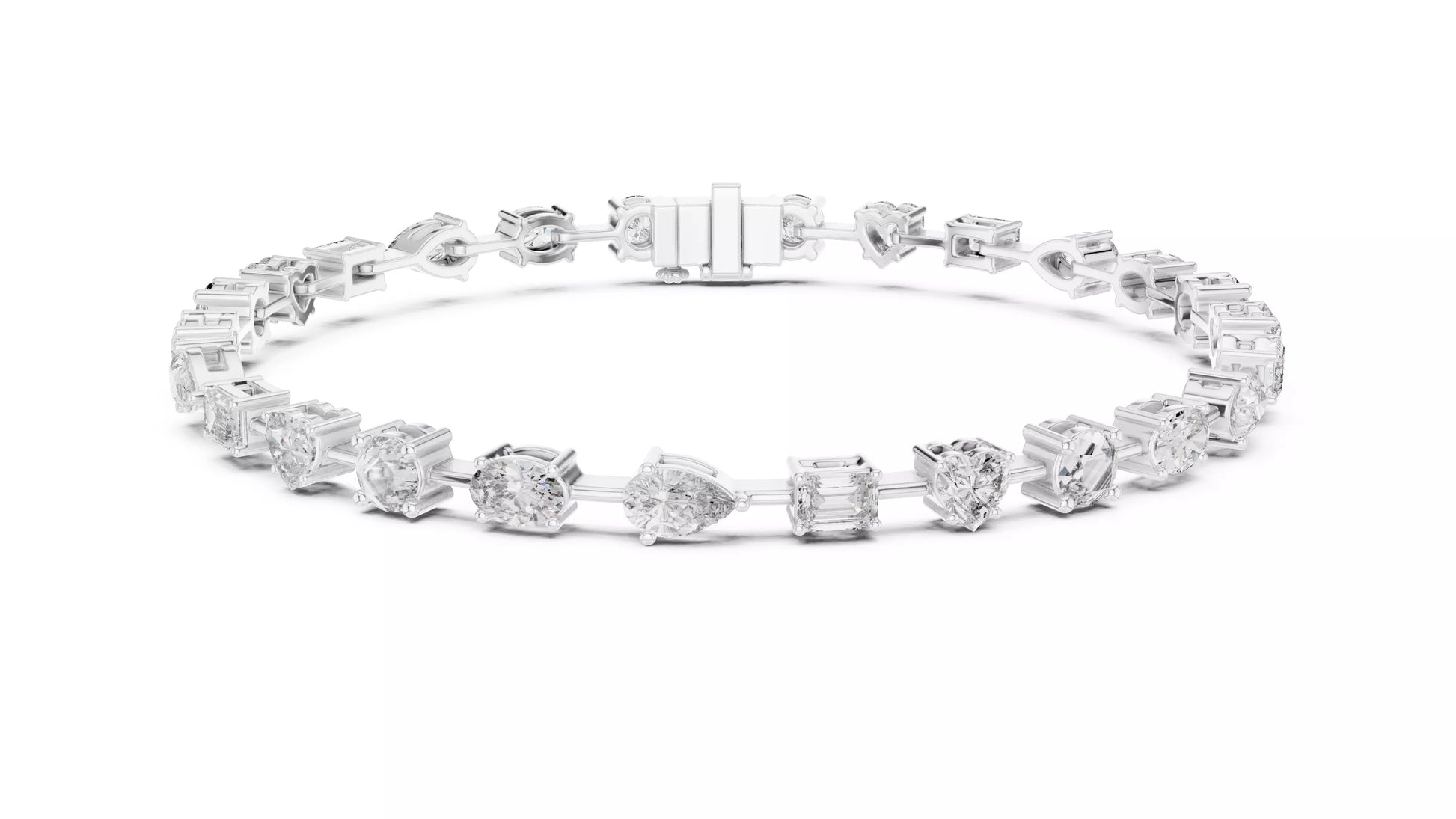 Multi-Shape Natural Diamond Tennis Bracelet