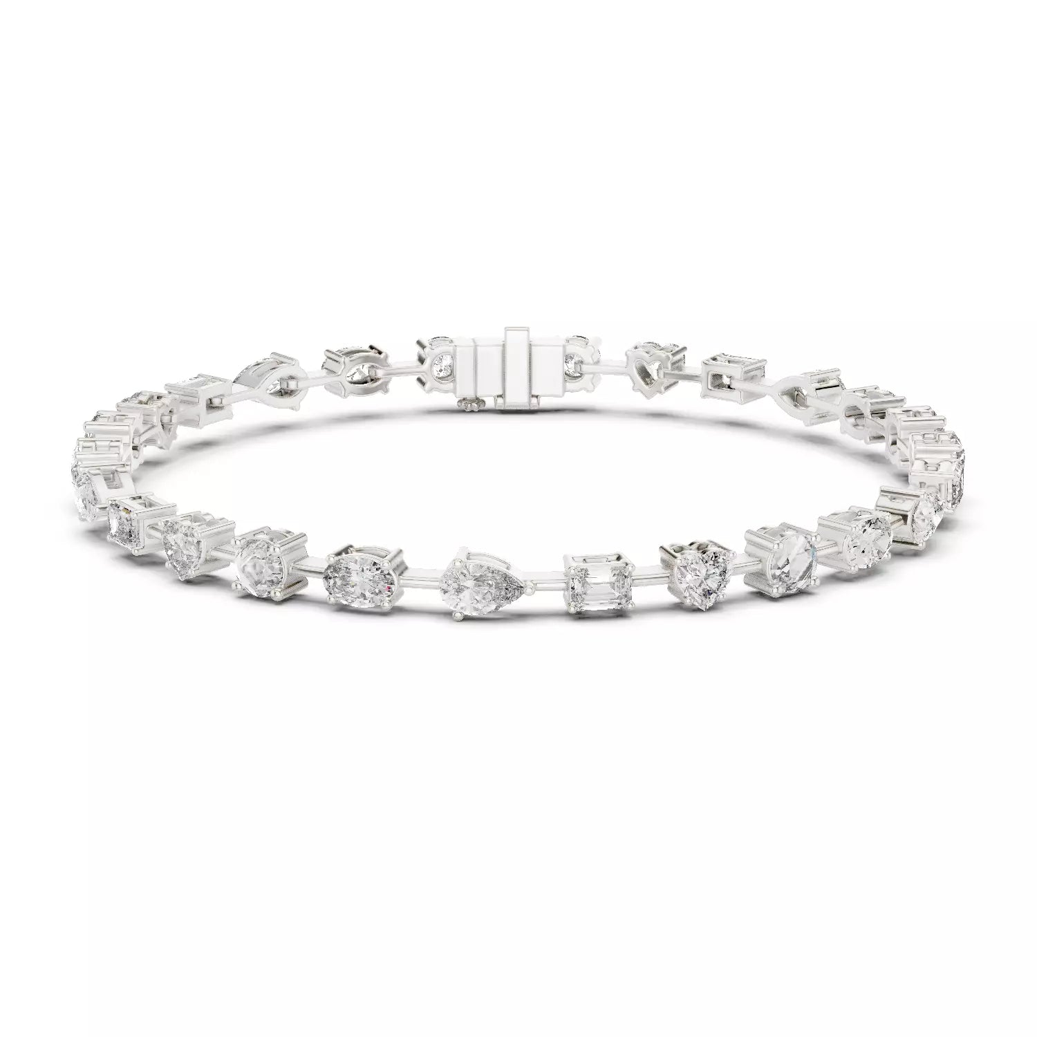 Multi-Shape Natural Diamond Tennis Bracelet