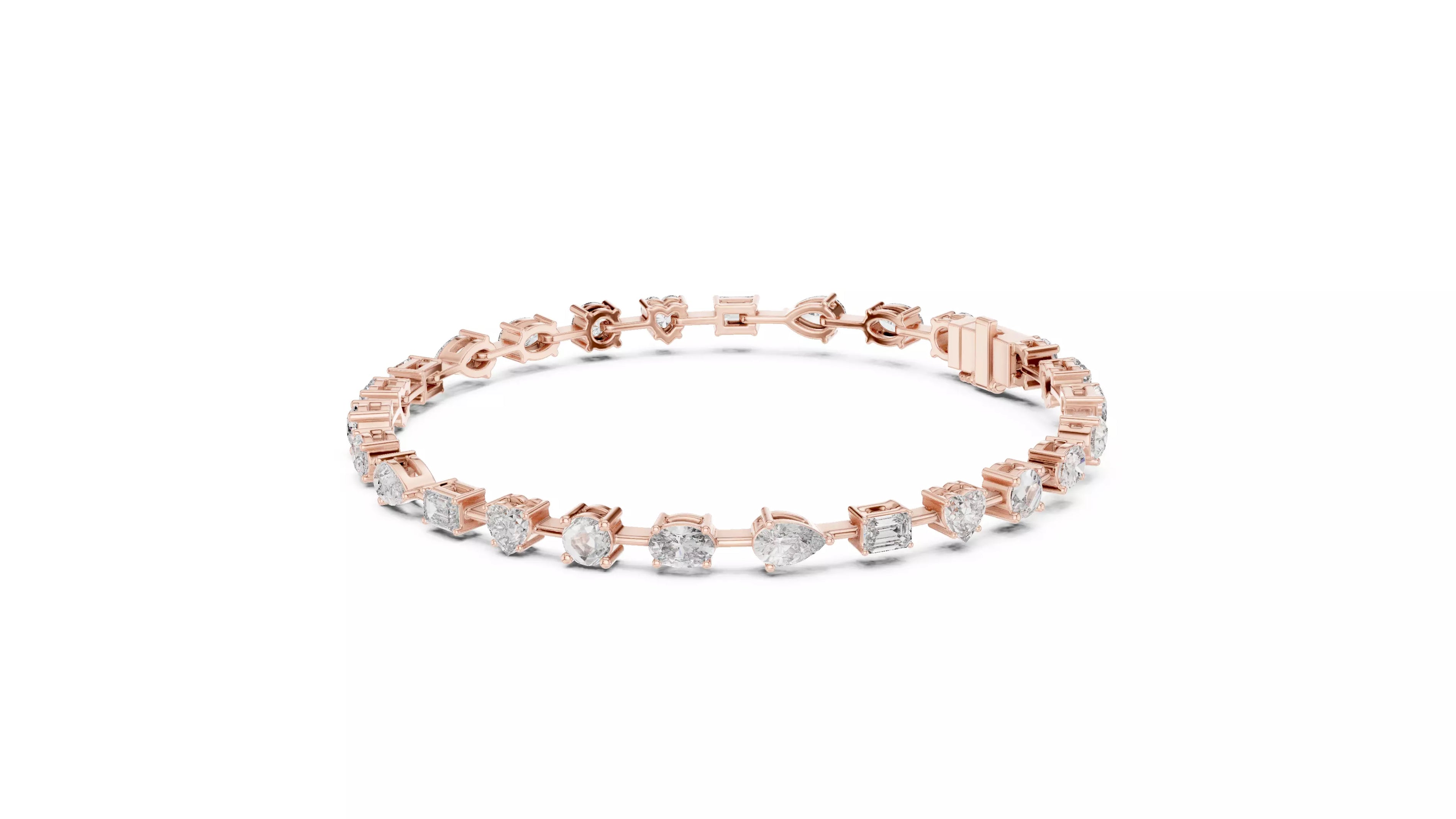 Multi-Shape Natural Diamond Tennis Bracelet