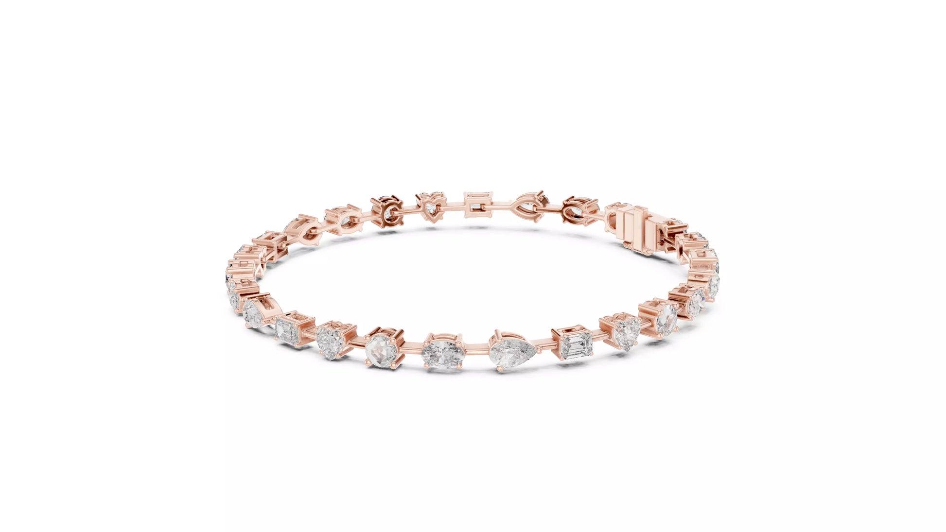 Multi-Shape Natural Diamond Tennis Bracelet