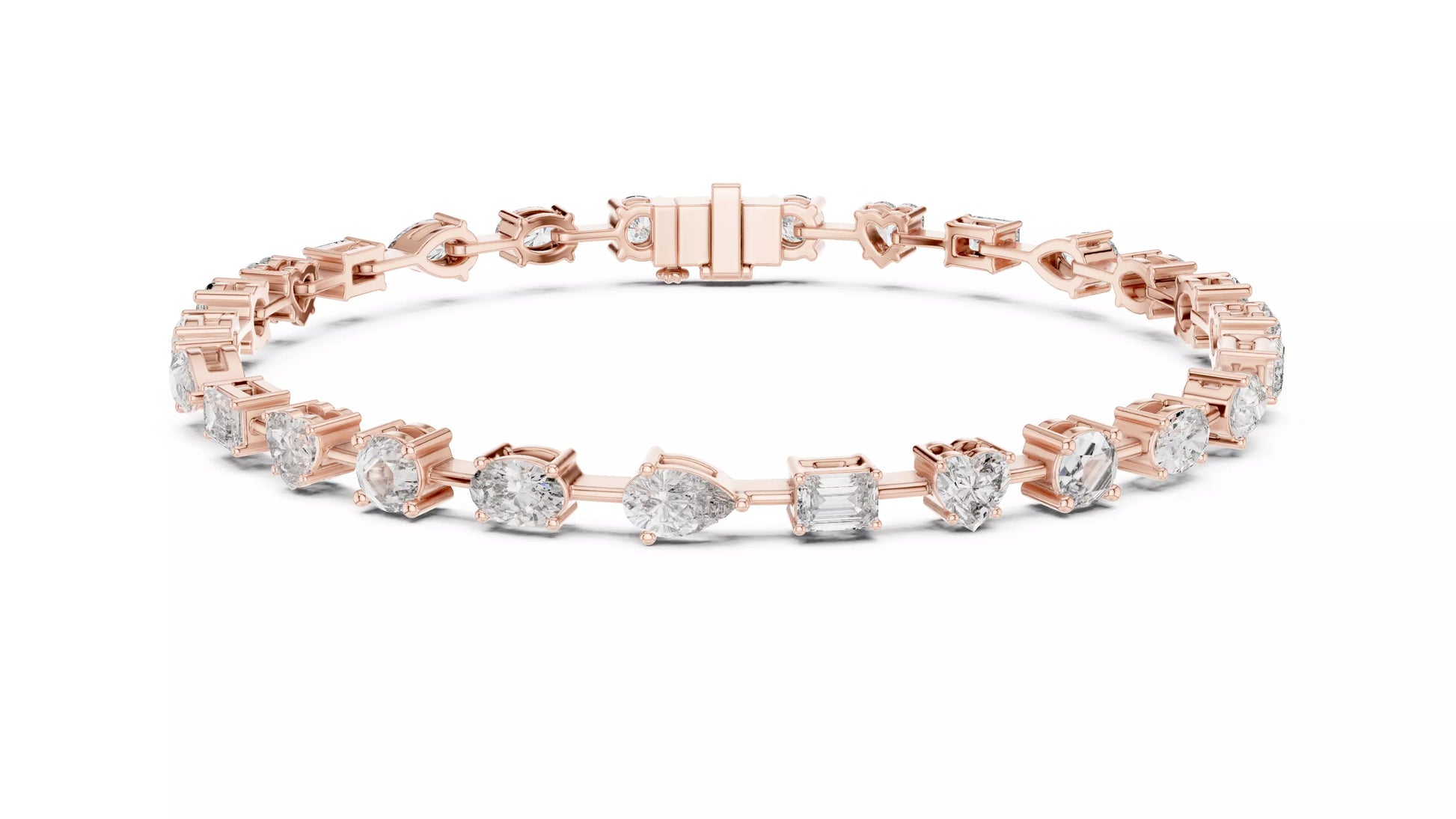 Multi-Shape Natural Diamond Tennis Bracelet