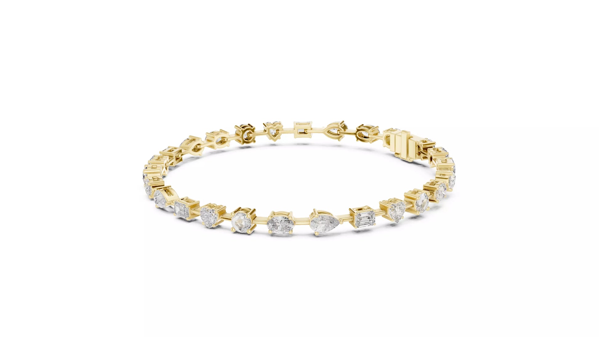 Multi-Shape Natural Diamond Tennis Bracelet