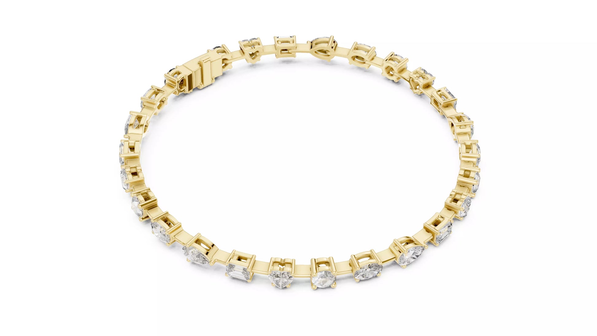 Multi-Shape Natural Diamond Tennis Bracelet