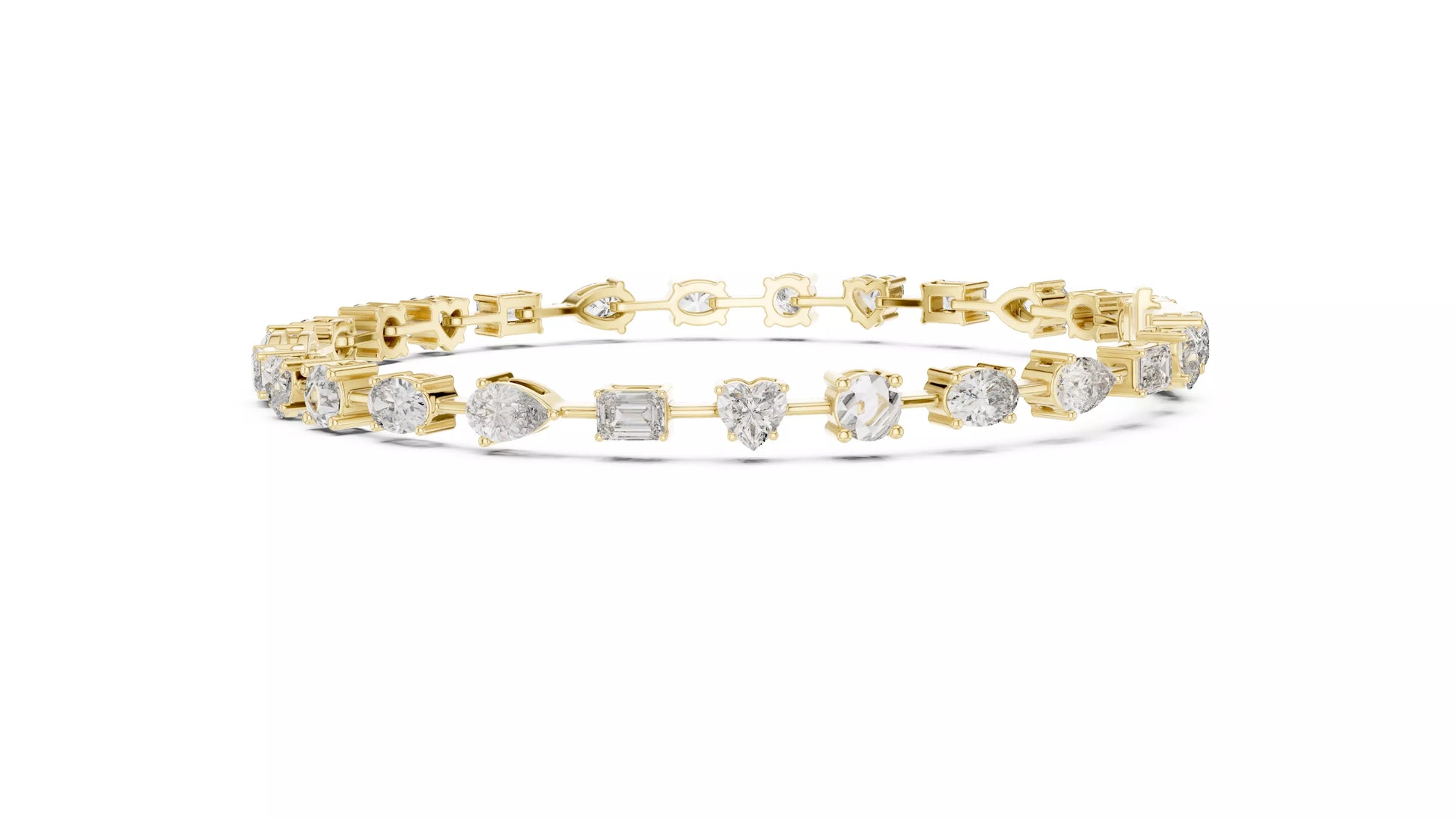 Multi-Shape Natural Diamond Tennis Bracelet