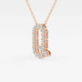 Rose gold pendant necklace with letter Q, lab grown diamonds, Delux Jewelry
