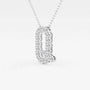 White gold lab grown diamond initial pendant necklace by Delux Jewelry