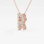 Rose gold pendant necklace with lab grown diamonds in the shape of letter R by Delux Jewelry