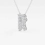 White gold pendant necklace with lab grown diamonds on delicate chain, Delux Jewelry