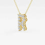 Yellow gold necklace with lab grown diamond letter R pendant, Delux Jewelry