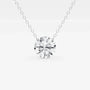 Lab grown diamond round pendant necklace on a delicate chain, Delux Jewelry