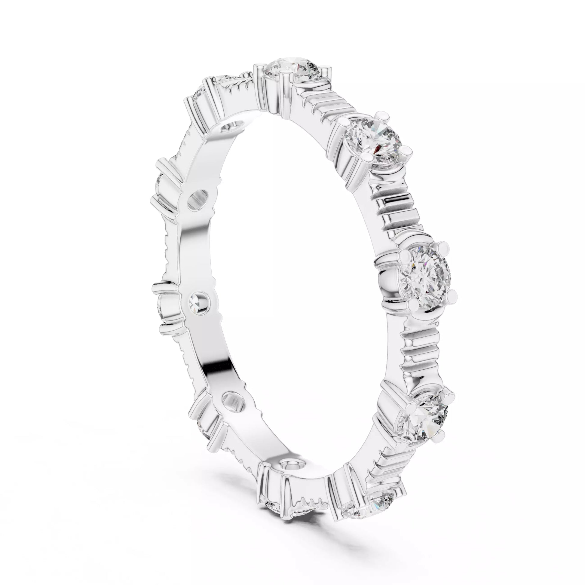 Vintage Round Diamond Eternity Band