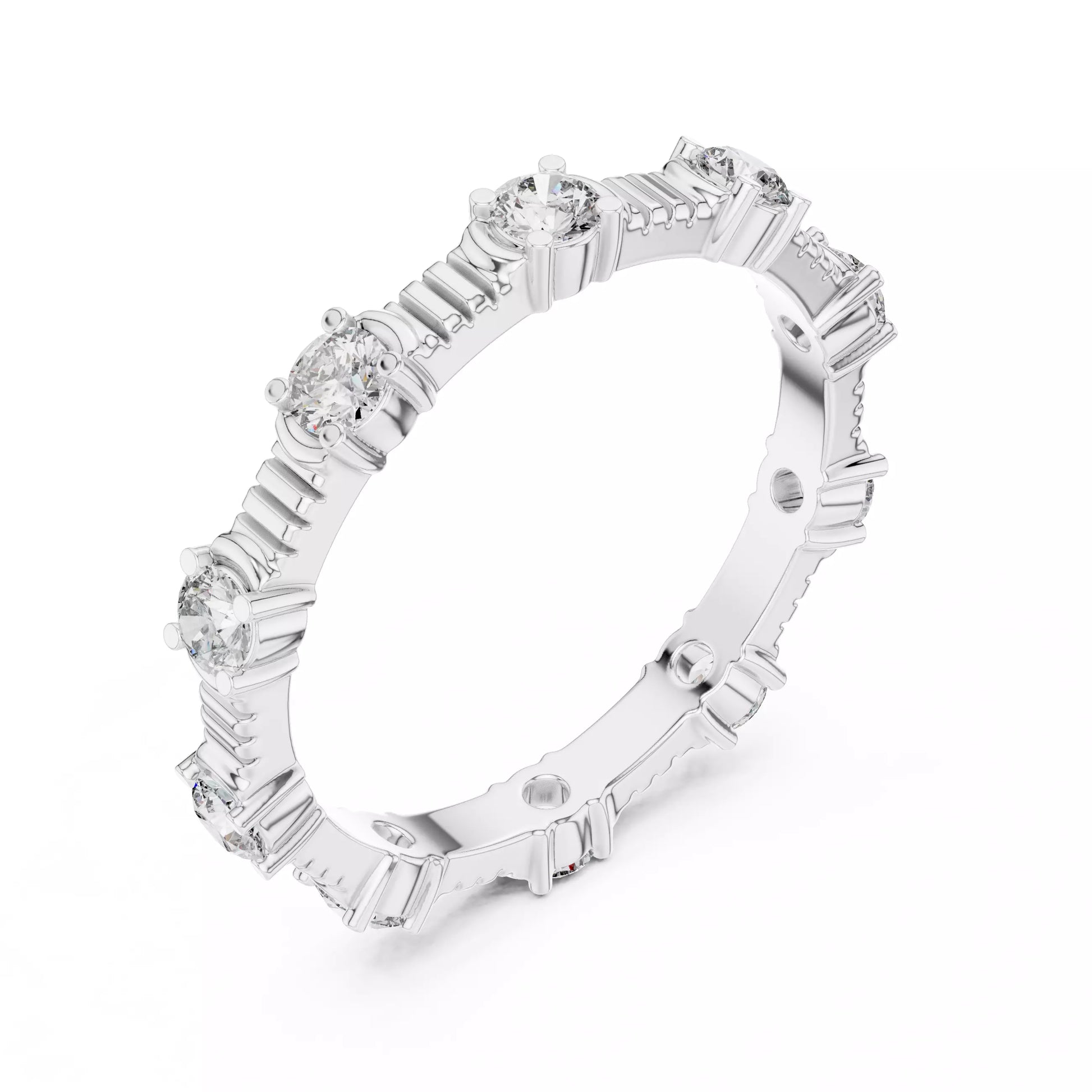 Vintage Round Diamond Eternity Band