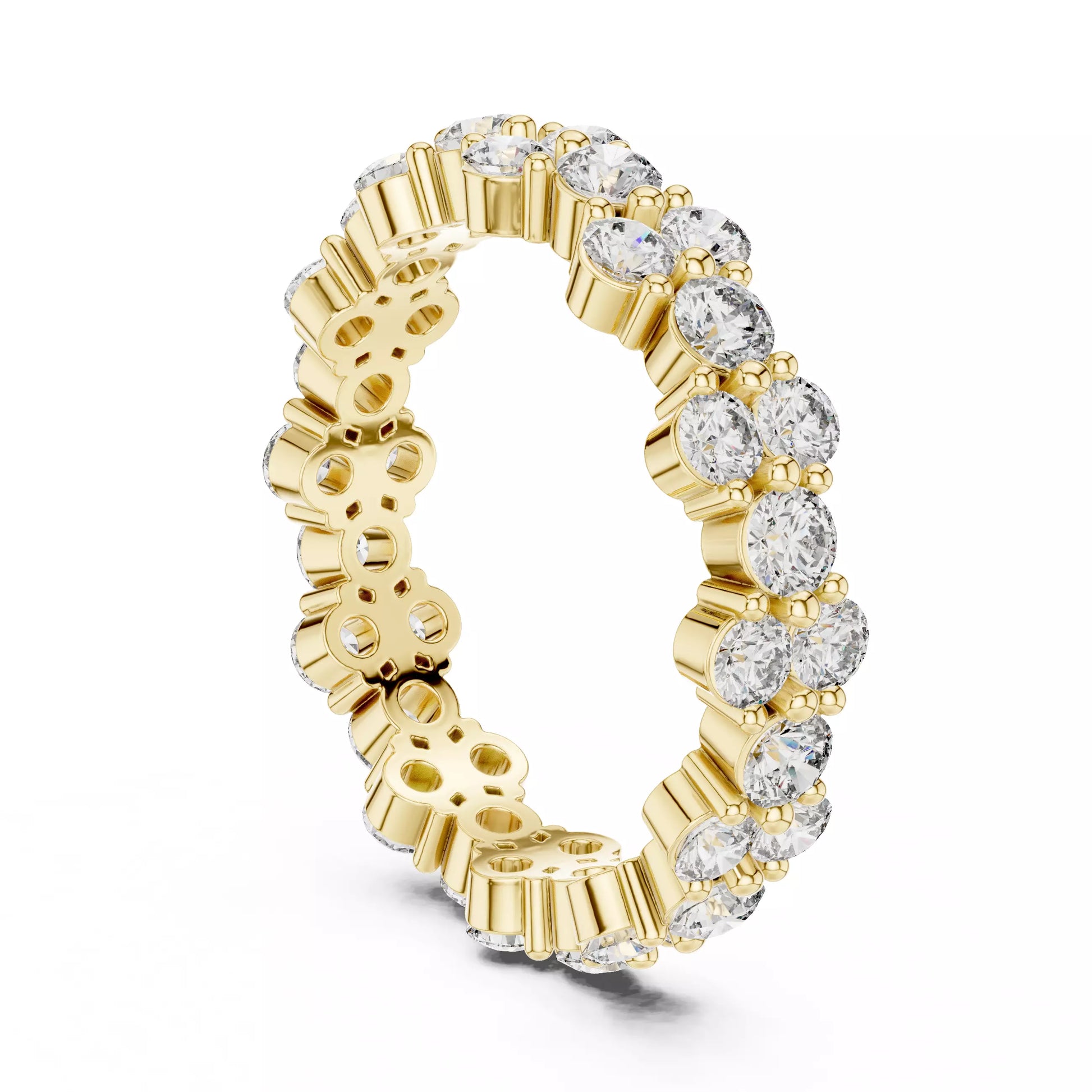 Floral Round Diamond Eternity Band