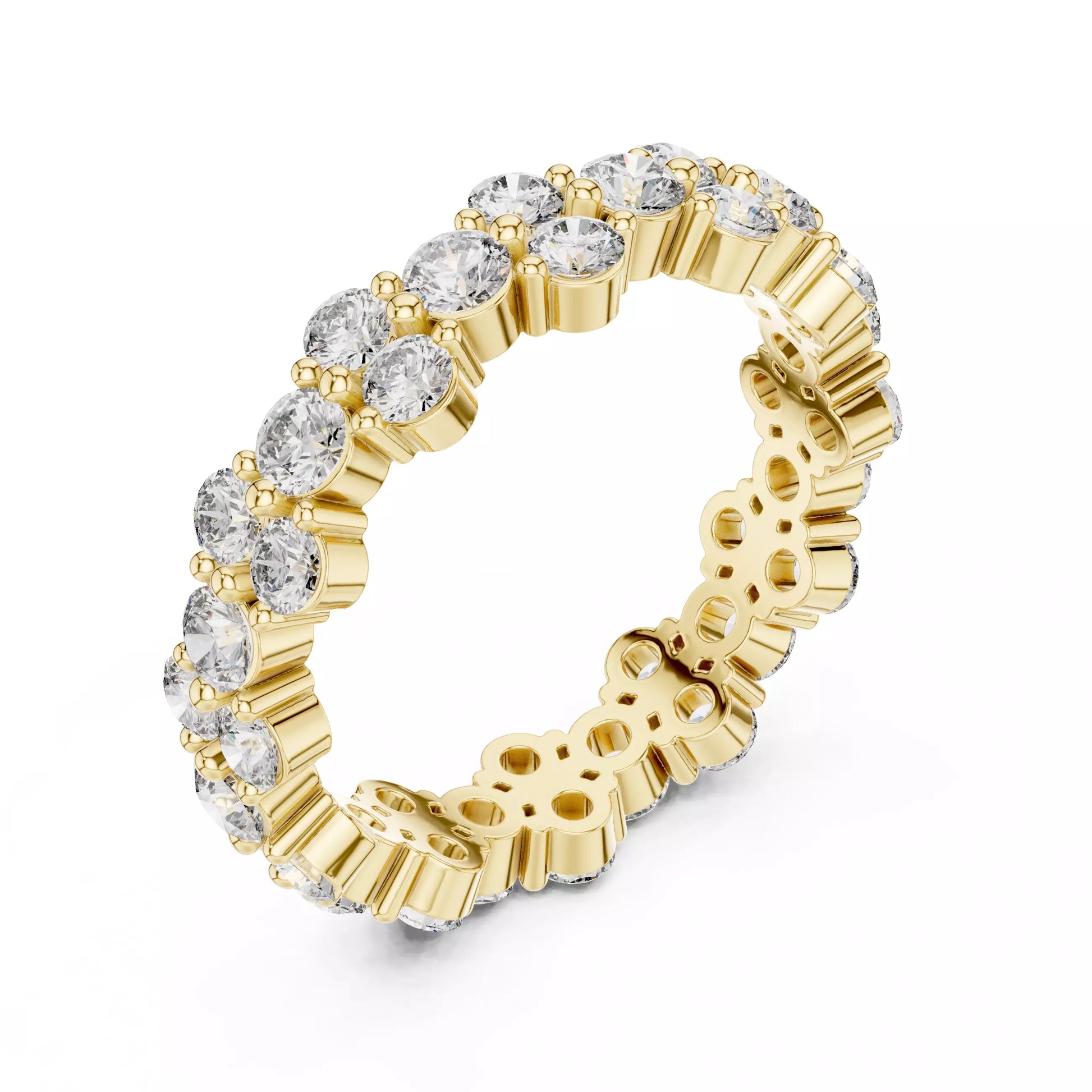 Floral Round Diamond Eternity Band