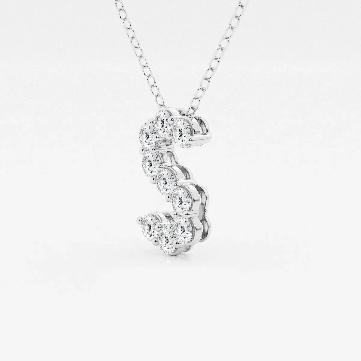 White gold necklace with letter S pendant set with lab grown diamonds from Delux Jewelry