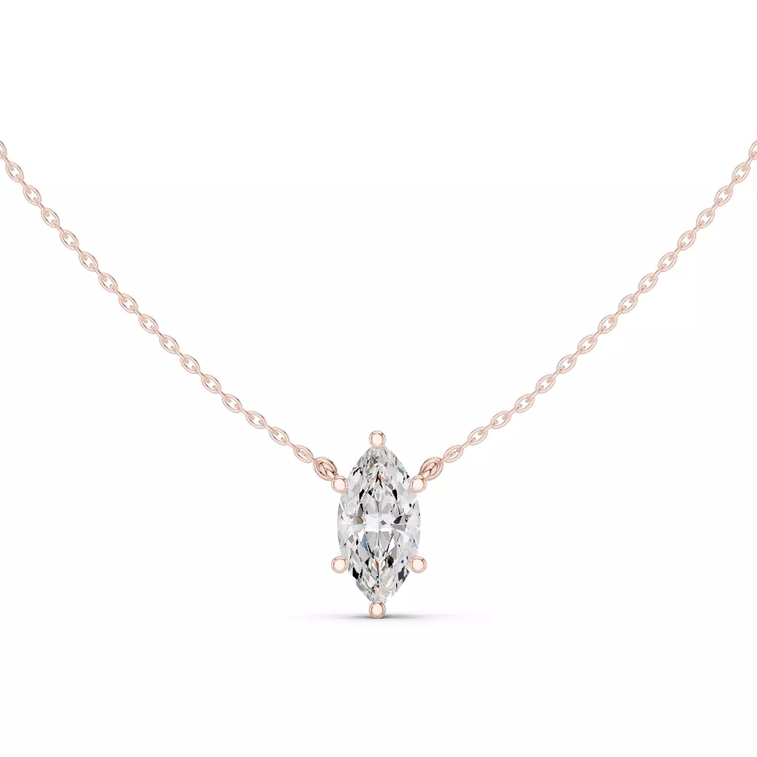 Marquise Cut Diamond Pendant Necklace