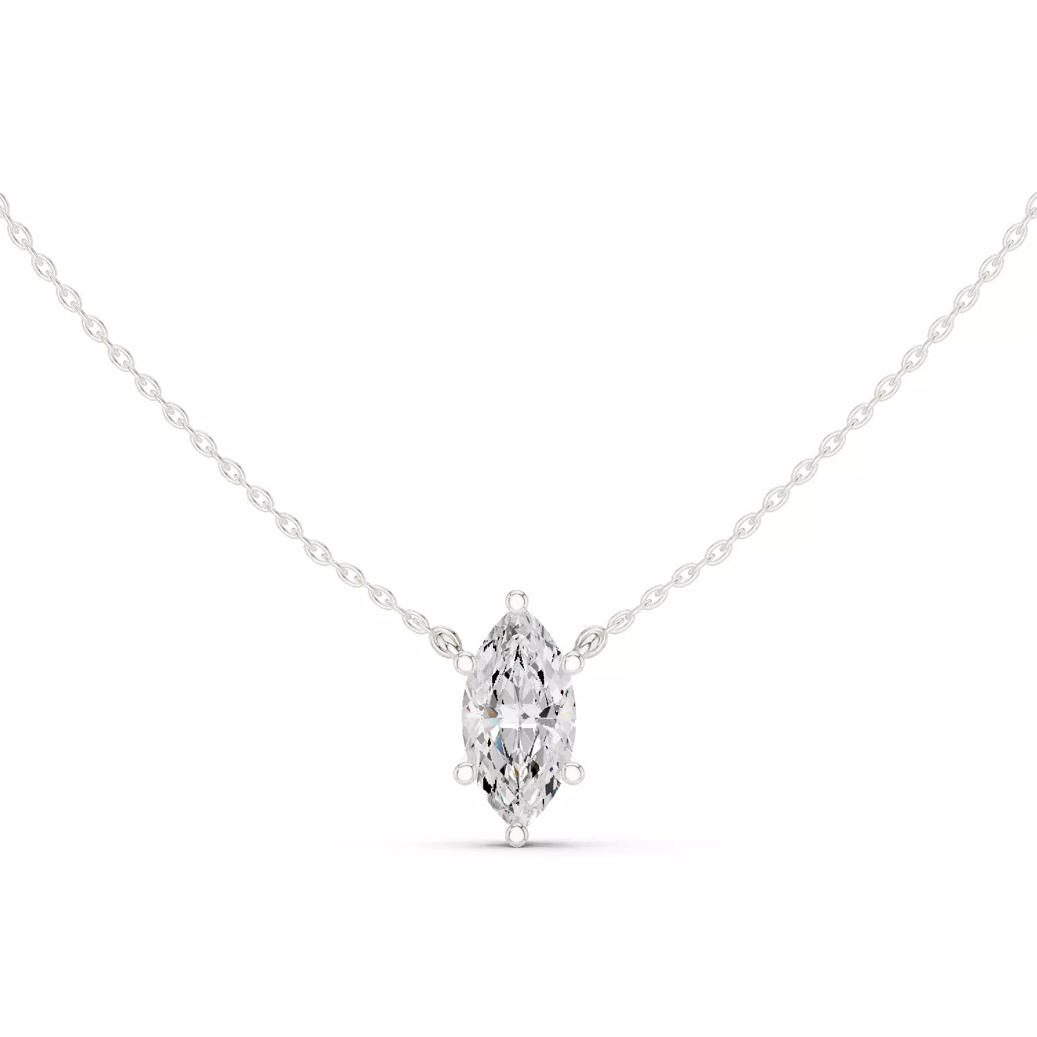 Marquise Cut Diamond Pendant Necklace
