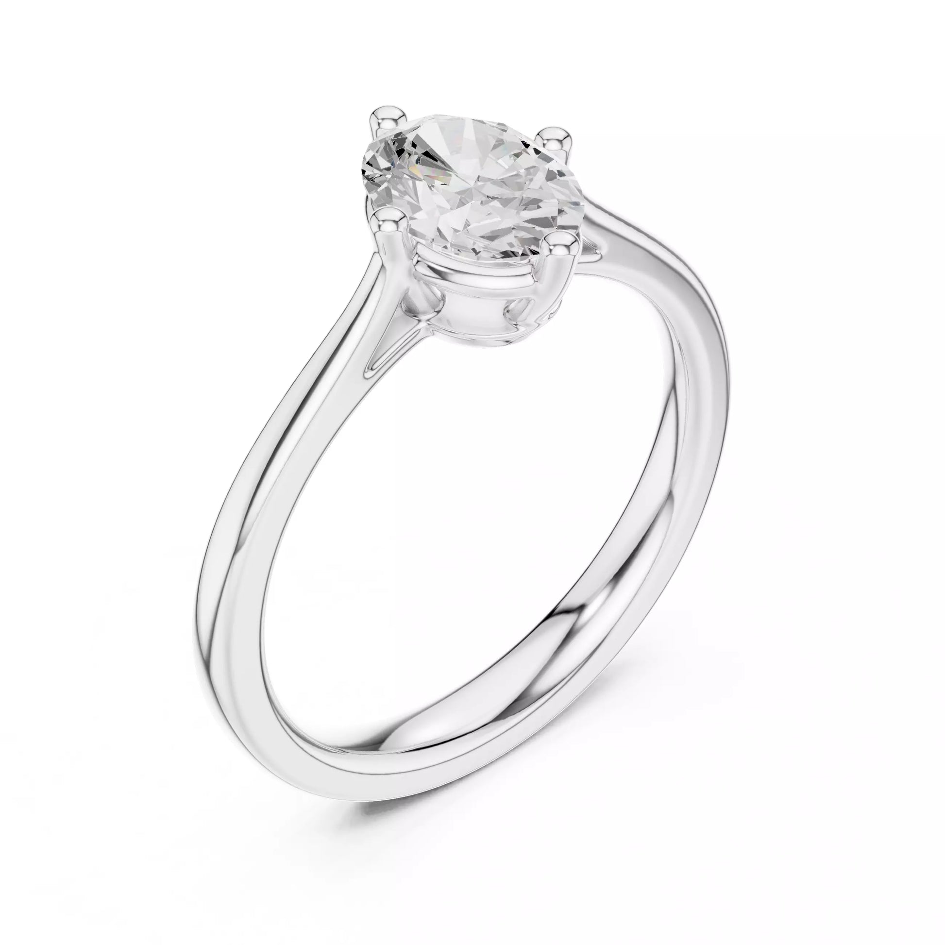 Solitaire Oval Cut Engagement Ring
