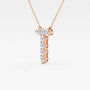 Rose gold necklace with lab grown diamond T pendant, Delux Jewelry fine jewelry collection