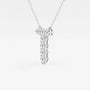 White gold pendant necklace with lab grown diamonds from Delux Jewelry on plain background