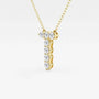 Yellow gold necklace with T-shaped lab grown diamond pendant by Delux Jewelry