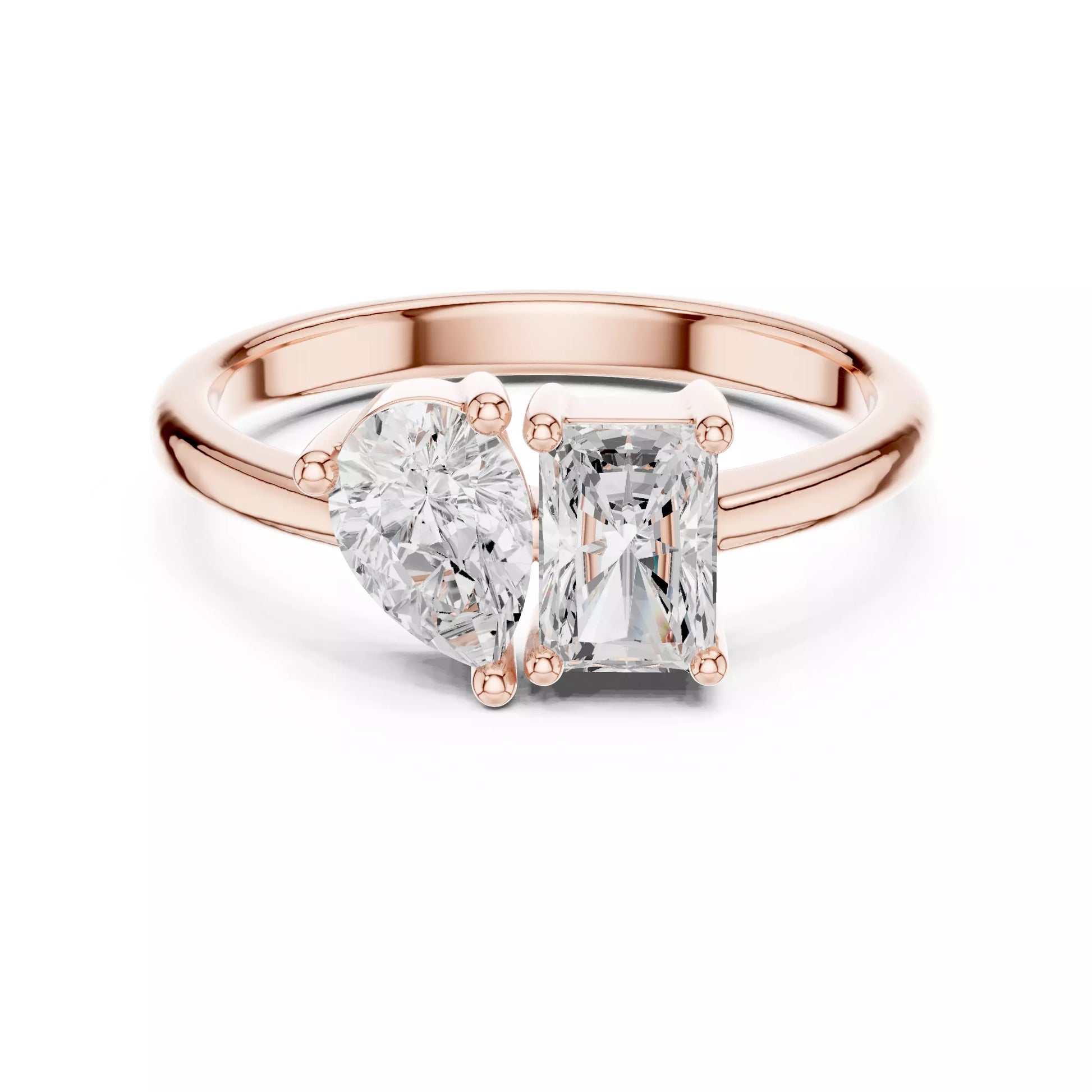 Toi et Moi Pear & Radiant Diamond Engagement Ring