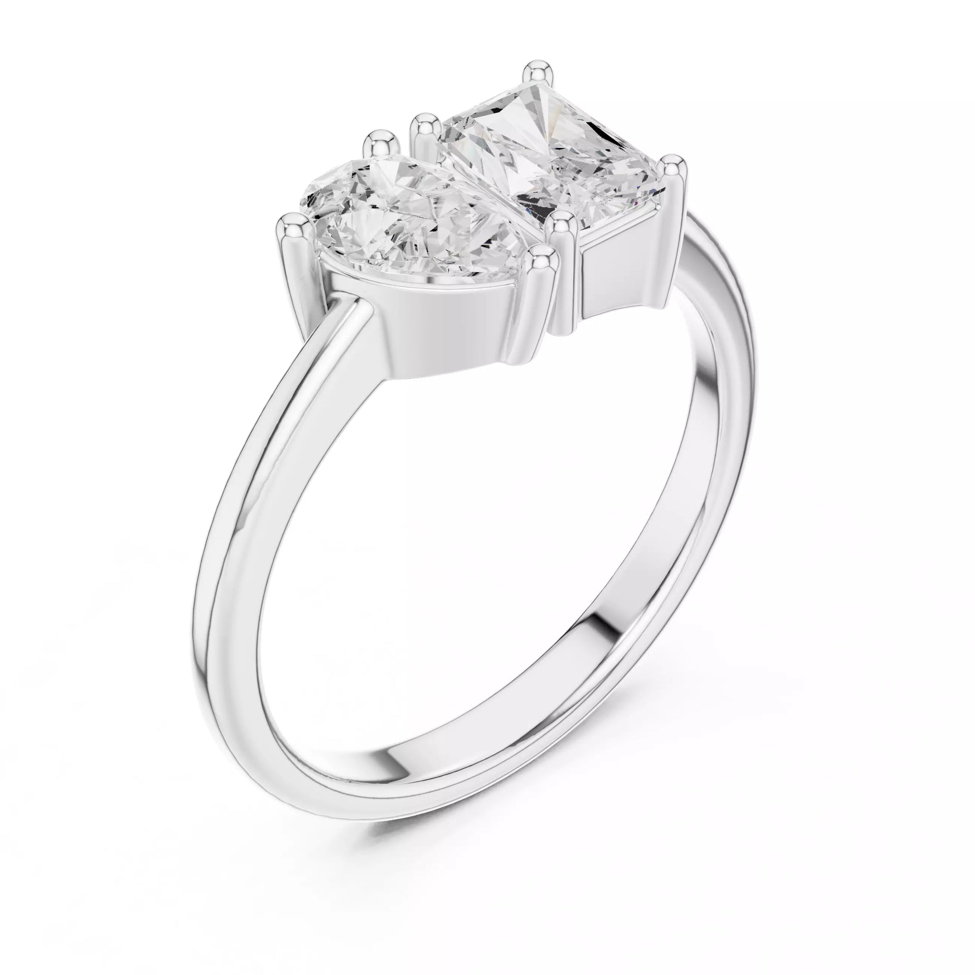 Toi et Moi Pear & Radiant Diamond Engagement Ring