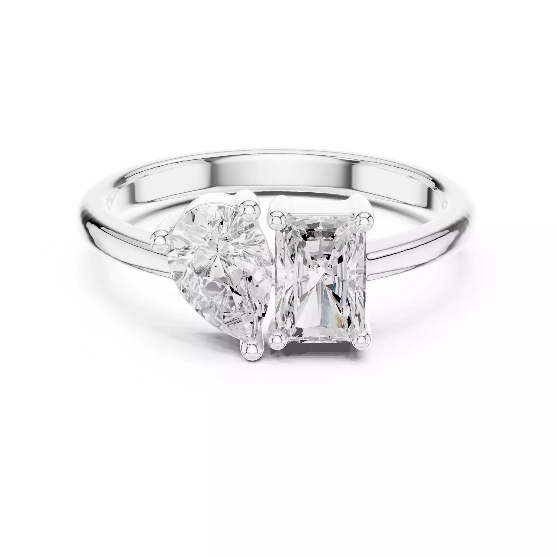 Toi et Moi Pear & Radiant Diamond Engagement Ring