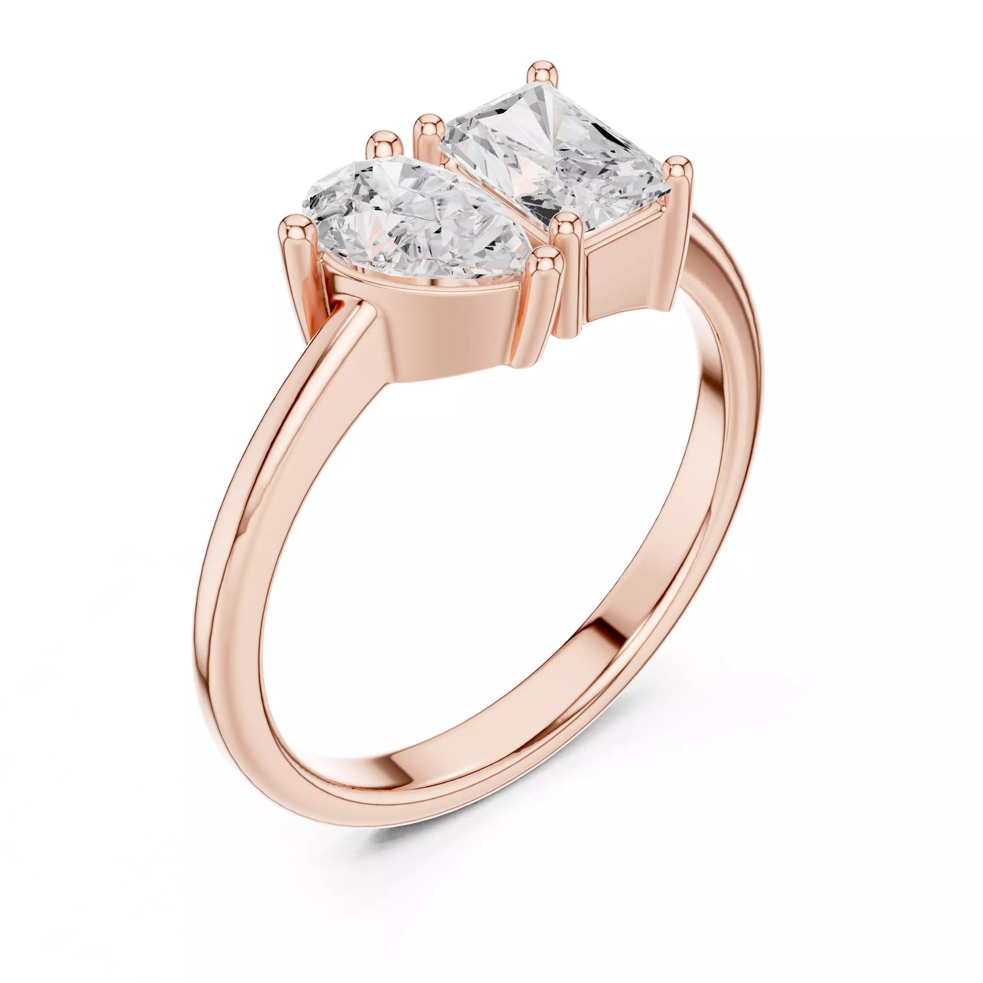 Toi et Moi Pear & Radiant Diamond Engagement Ring