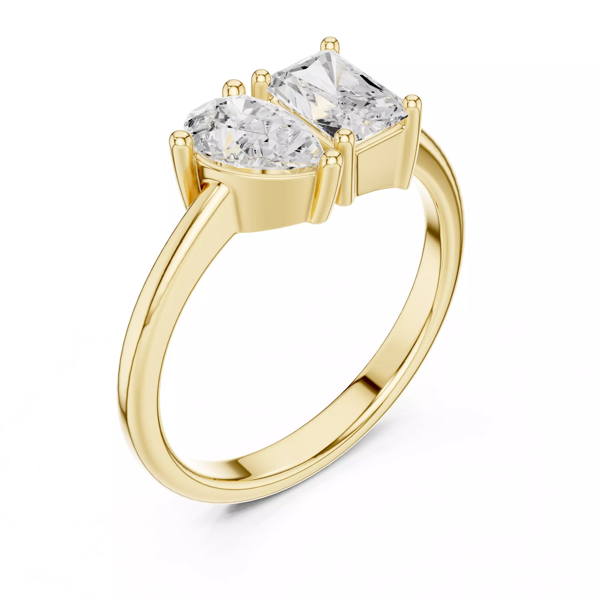 Toi et Moi Pear & Radiant Diamond Engagement Ring