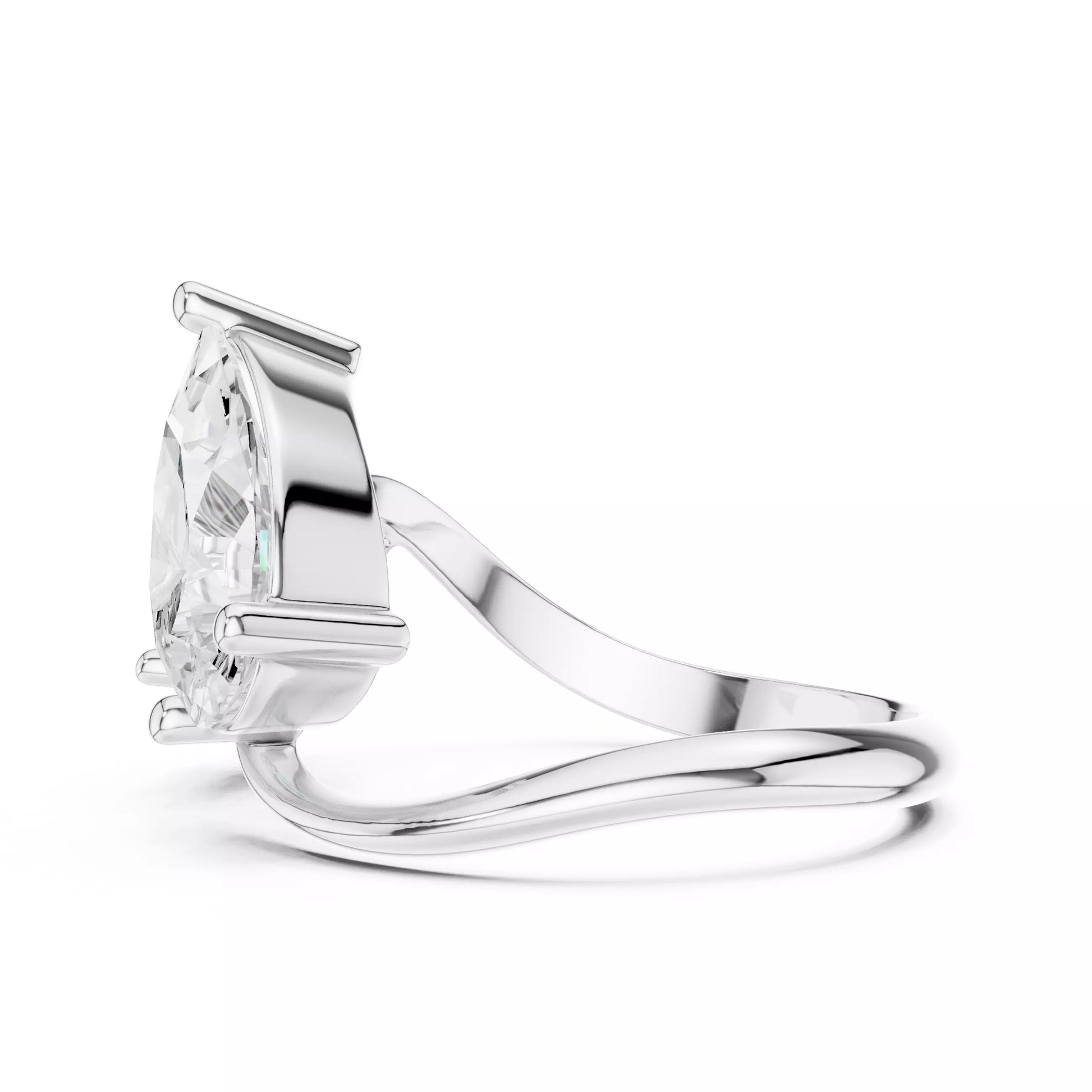 Toi et Moi Pear & Round Diamond Engagement Ring