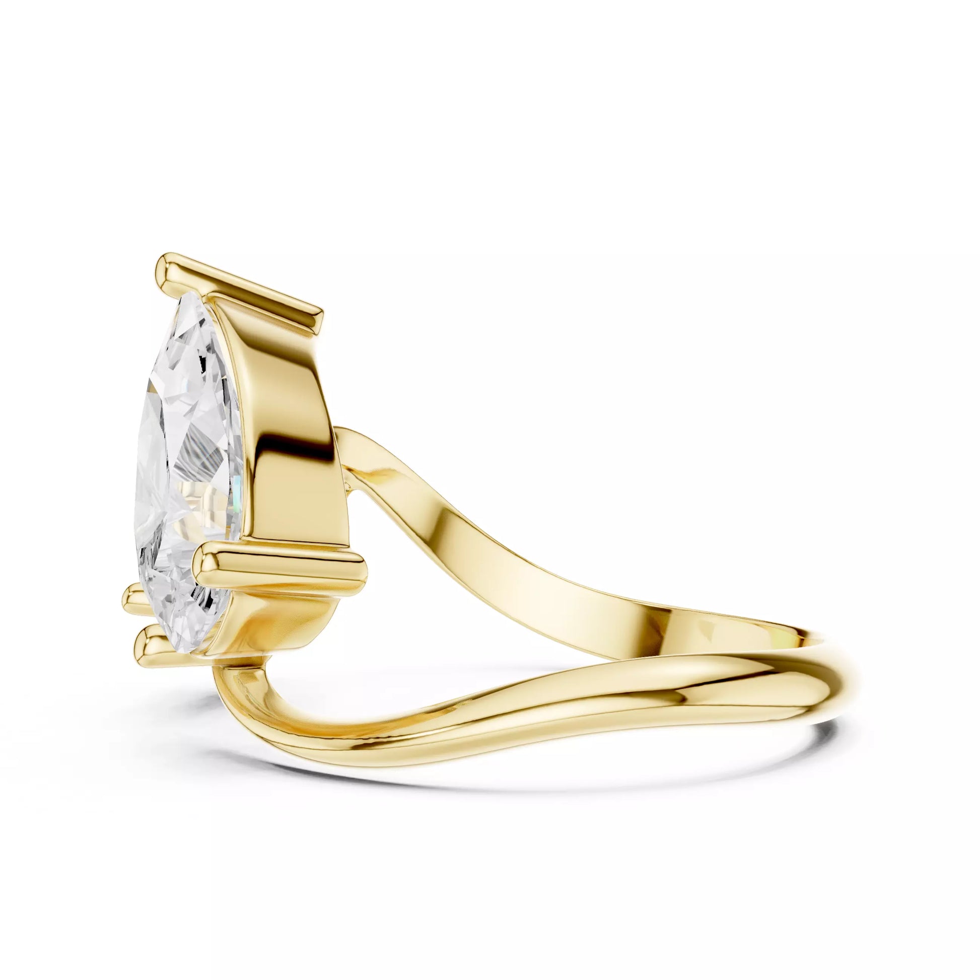 Toi et Moi Pear & Round Diamond Engagement Ring