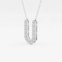 White gold U pendant necklace with lab grown diamonds, Delux Jewelry fine jewelry collection